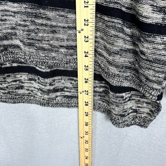 Eileen Fisher Linen Tunic Top Size Small Gray Black Striped Knit Pullover - Picture 9 of 10